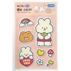 Embossed Stickers - Bunny